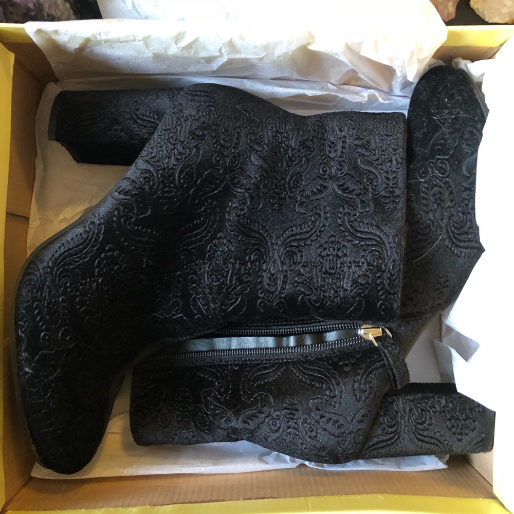 Black Velvet Booties